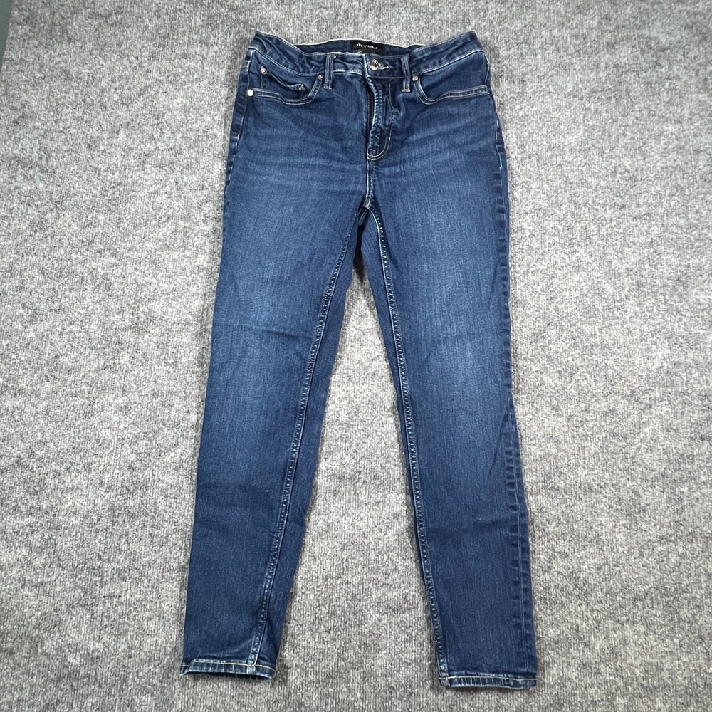 Free Assembly Skinny Jeans Womens 10 Blue Denim Cotton Stretch High Rise Zip Fly